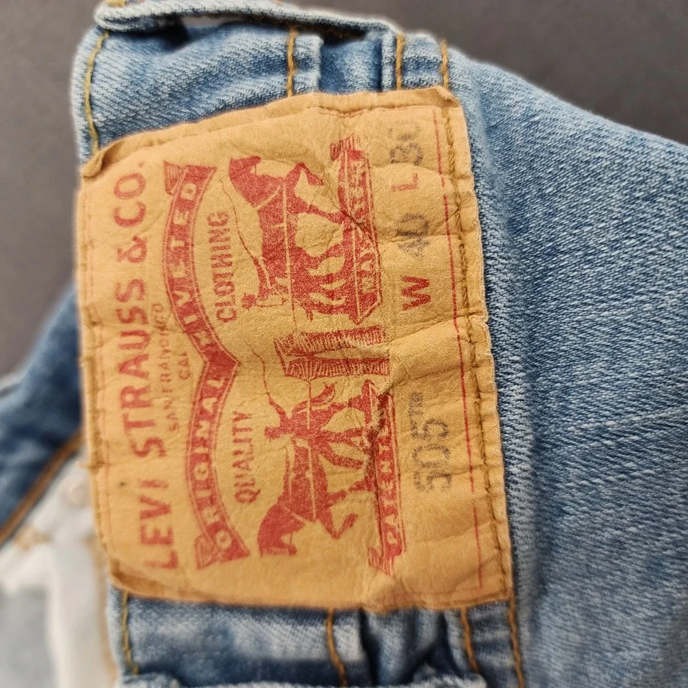Levi's 505 Regular Fit Jeans Men's Size W40 Light Wash Denim Classic‎